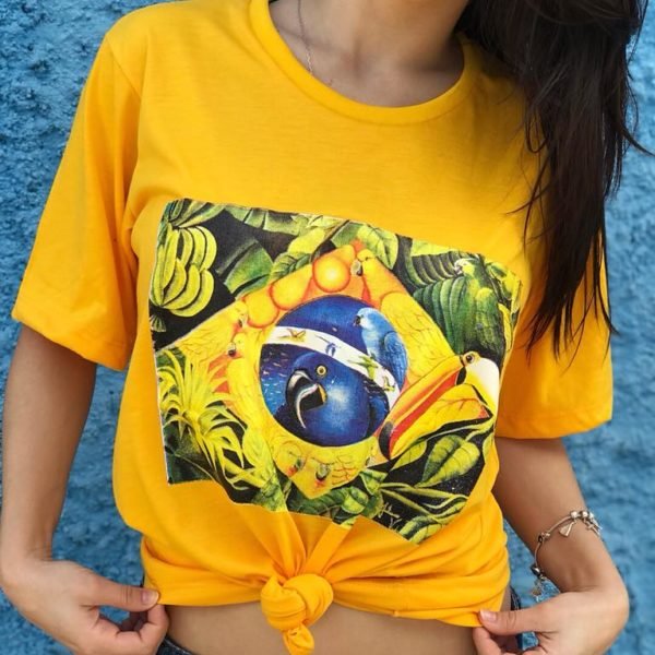 Camisetas Brasil estampadas frente e verso