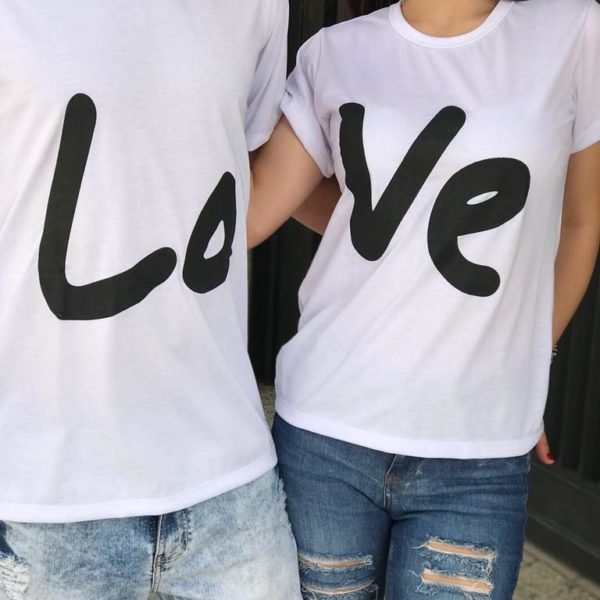 Camisetas brancas personalizadas para casais