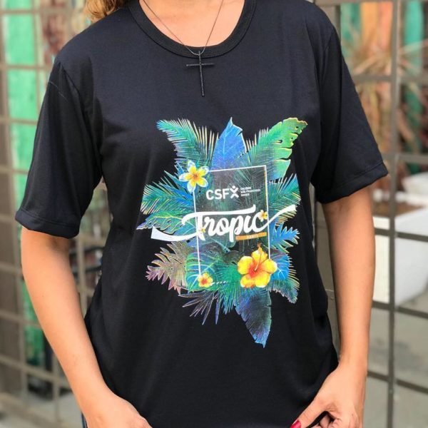 Camisetas pretas estampadas