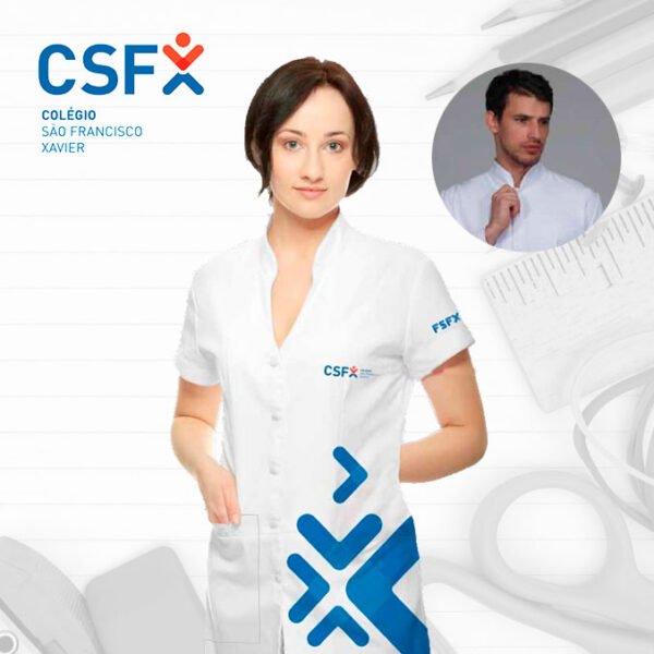 Jaleco Liso Manga Curta para Alunos Tam. PP ao EXG 1