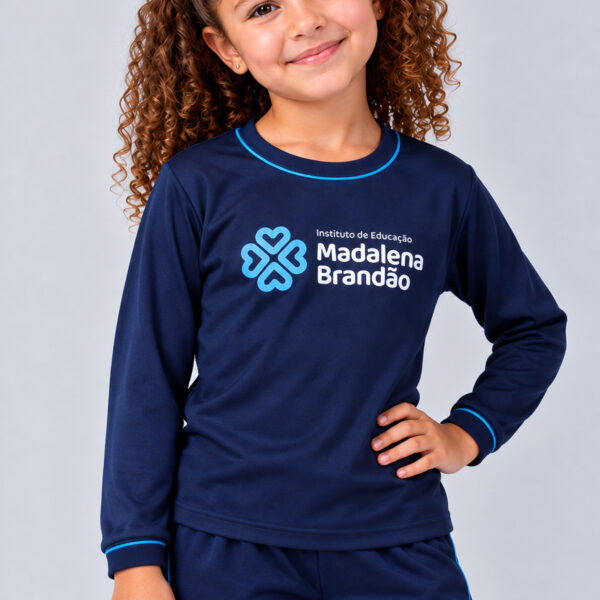 Manga Longa Unissex Azul Madalena Brandão