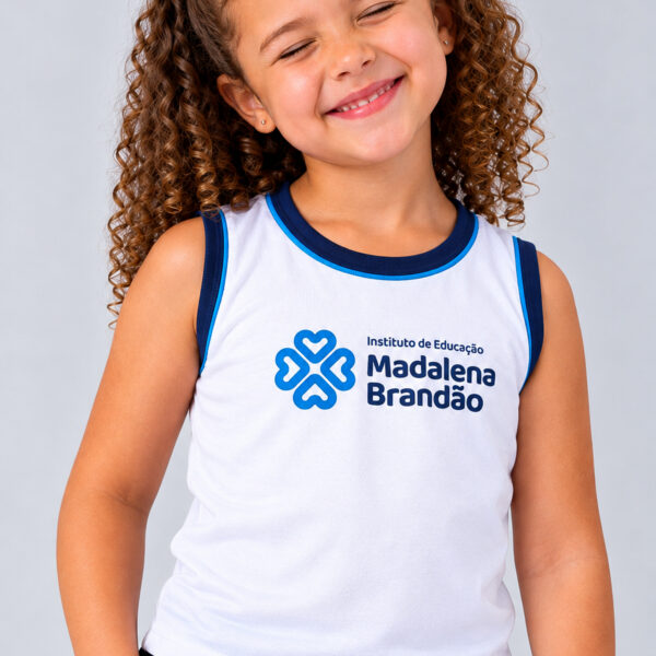 Regata Unissex Branca Madalena Brandão